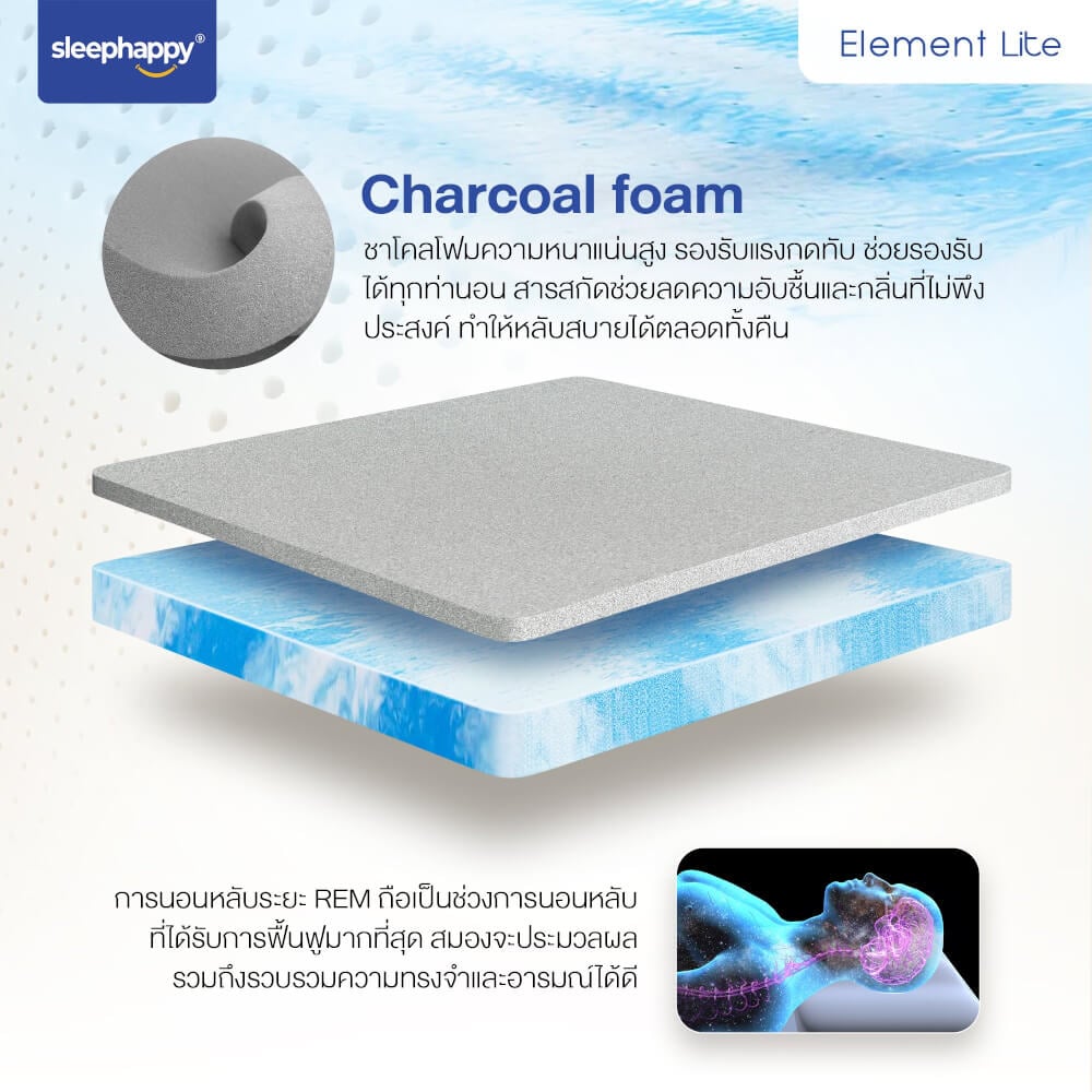 ที่นอน 6 ฟุต SLEEPHAPPY ELEMENT LITE V.2 หนา 6 นิ้ว